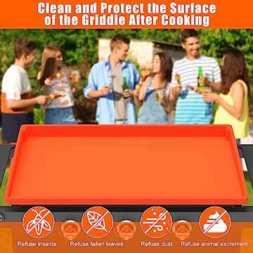 Silicone Griddle Mat Cover for Blackstone - 28 Inch True All-Encompassing Coverage Heavy Duty Food G...