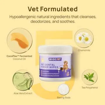 Dog Tooth Wipes for Tartar Removal, Gentle Dental Care
