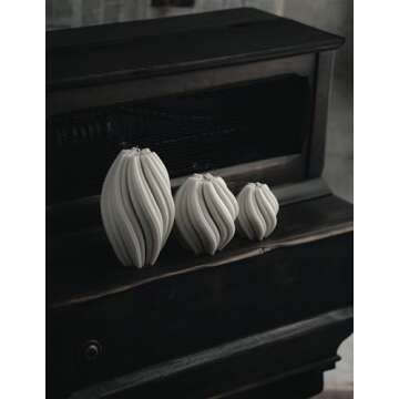 LAWA Swirl Candle - Large Beautiful Handmade Pillar Scented Soy Wax Twirl Candle Elegant Bubble Aest...