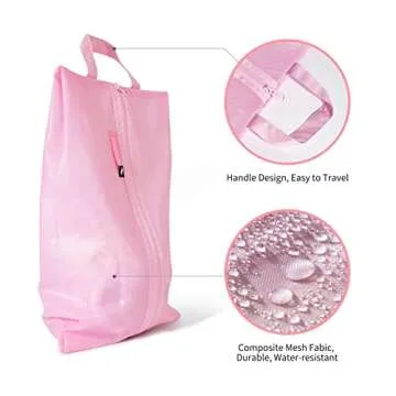 Pack All Water-Resistant Shoe Bags - Travel & Storage Organizer (Pink 2 Pack)
