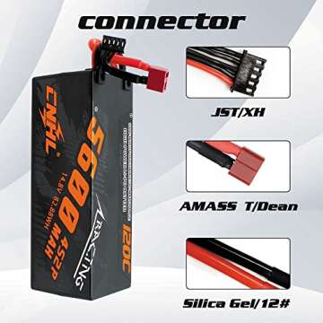 CNHL 4S Lipo Battery 5600MAH 14.8V Lipo Battery 120C Hard Case with Deans for Arrma Kraton RC Buggy Truggy Crawler Monster RC Car Boat Truck
