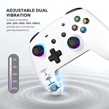 ECHTPower Switch Pro Controller, Wireless Switch Controllers with LED Light/Macro Buttons, Switch Turbo Controller with Dual Vibration/6 Axis Gyro, Pro Controllers for Switch/Lite/OLED