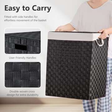 Stylish Foldable Laundry Hamper Basket with Lid