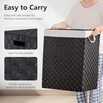 Stylish Foldable Laundry Hamper Basket with Lid