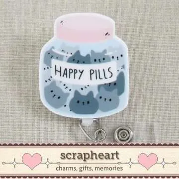 Funny Cat Badge Reel for Nurses and Teachers Gift