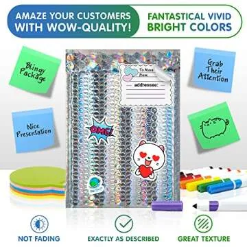 Amiff Holographic Metallic Bubble Mailers, 5 x 9 Inches. 25 Pack Poly Mailers Metallic. Opaque Bubble Mailers Metallic with Self-Seal Closure. Waterproof Metallic Bubble Envelope for Cosmetics