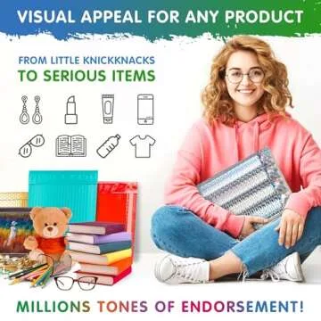 Amiff Holographic Metallic Bubble Mailers, 5 x 9 Inches. 25 Pack Poly Mailers Metallic. Opaque Bubble Mailers Metallic with Self-Seal Closure. Waterproof Metallic Bubble Envelope for Cosmetics