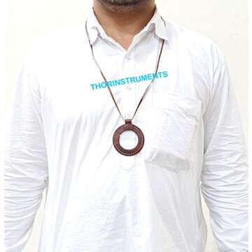 Nautical Magnifying Lens with Leather Holder Leather Rimmed Magnifying Glass Lens Necklace Rustic Vintage Home Decor Gifts