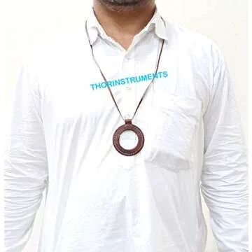 Nautical Magnifying Lens with Leather Holder Leather Rimmed Magnifying Glass Lens Necklace Rustic Vintage Home Decor Gifts