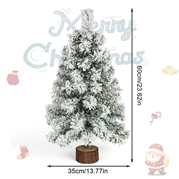 CCINEE 2FT Table Top Christmas Tree with Snow Flocking