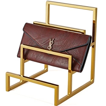 Elegant Polished Gold 3-Layer Wallet Display Rack