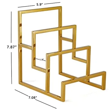 Elegant Polished Gold 3-Layer Wallet Display Rack