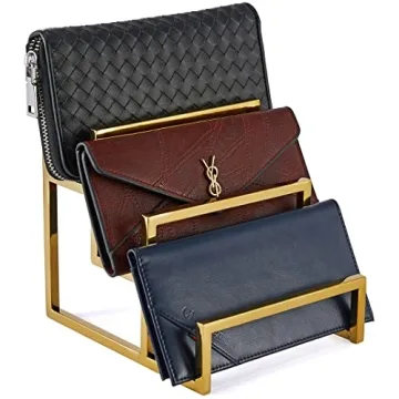 Elegant Polished Gold 3-Layer Wallet Display Rack