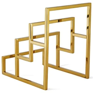 Elegant Polished Gold 3-Layer Wallet Display Rack