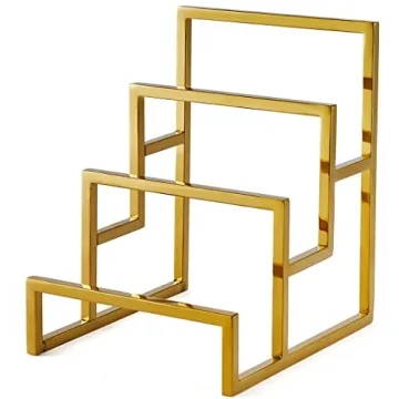 Elegant Polished Gold 3-Layer Wallet Display Rack
