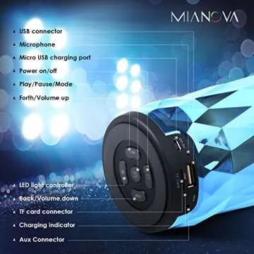 MIANOVA LED Bluetooth Speaker with Color Changing Light