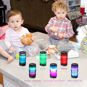 MIANOVA LED Bluetooth Speaker,Night Light Changing Wireless Speaker, Portable Wireless Bluetooth Speaker 6 Color LED Themes,Handsfree/Phone/PC/MicroSD/USB Disk/AUX-in/TWS Supported