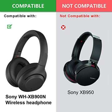 XB900N Ear Pads - Replacement Ear Cushion Compatible with Sony WH-XB900N WHXB900 / WH-CH710N / WH-CH700N (WHCH700N) & MDR-ZX780 (ZX780DC) / MDR-ZX770 (ZX770BN ZX770BT) / MDR-10R (10RNC 10RBT)Headphone