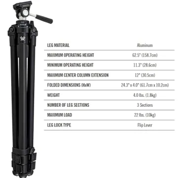 Vortex High Country II Tripod Kit: Versatile & Durable Tripod