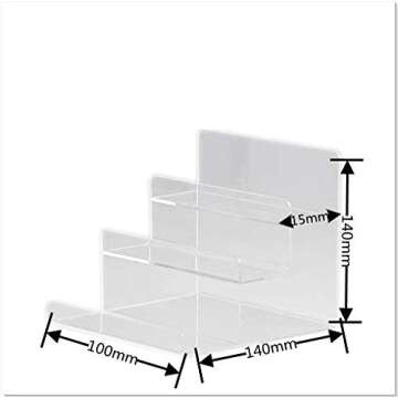 Acrylic 3-Tier Wallet Display Stand Holder 2pcs Set