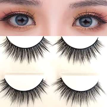 Korea Fiber Reusable Faux Mink False Eyelashes - Dramatic & Natural
