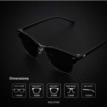 Polarized Semi Rimless Driving Sunglasses