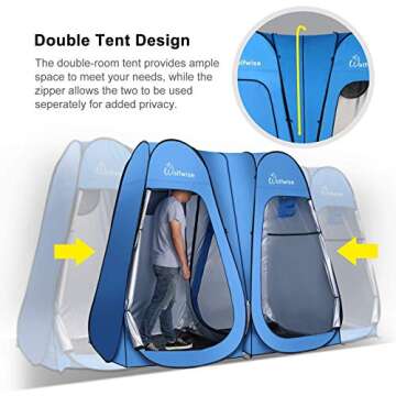 WolfWise Pop Up 2 Room Shower Privacy Tent for Outdoor Adventures