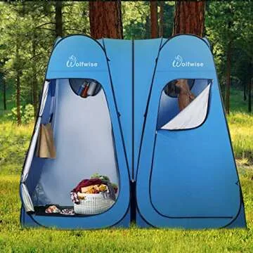 WolfWise 2 Room Pop Up Shower Privacy Tent for Outdoor Usage