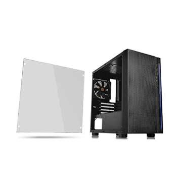 Thermaltake Versa H18 Tempered Glass Black Spcc Micro ATX Gaming Computer Case CA-1J4-00S1WN-01