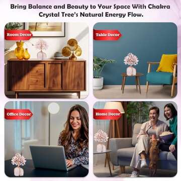 Rose Quartz Gemstone Tree of Life - Natural Rose Quartz Stone Base, Copper Wire Tree Money Tree, Crystal Tree for Positive Energy - Attract Good Luck, Chakra Tree, Feng Shui Decor, Spiritual Gift