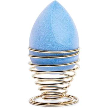 Glamlily Cosmetic Blender Sponge, Beauty Sponge Makeup Applicators with Holder (Blue, 5 Pieces)