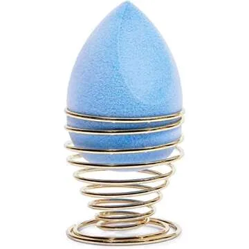 Glamlily Cosmetic Blender Sponge, Beauty Sponge Makeup Applicators with Holder (Blue, 5 Pieces)