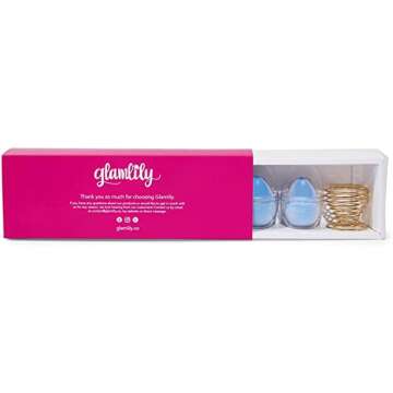 Glamlily Cosmetic Blender Sponge, Beauty Sponge Makeup Applicators with Holder (Blue, 5 Pieces)