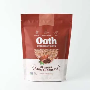 OATH Crunchy Dark Chocolate Overnight Oats - Gluten Free, Non-GMO, Vegan, Kosher 11.6 OZ (Pack of 1)