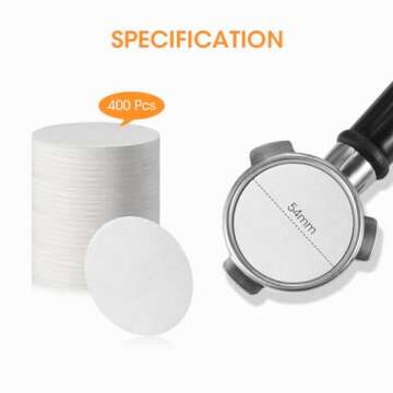 Aieve Espresso Paper Filter Compatible with Breville Barista Espresso Coffee Maker, 54 mm Espresso F...