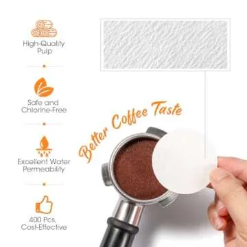Aieve Espresso Paper Filter Compatible with Breville Barista Espresso Coffee Maker, 54 mm Espresso Filter Puck Screen Portafilter Paper (400 Pcs)