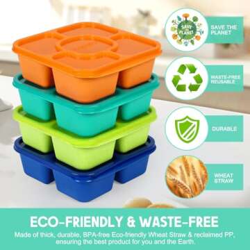 Caperci Bento Snack Containers Set - 5 Compartments & Sauce Containers