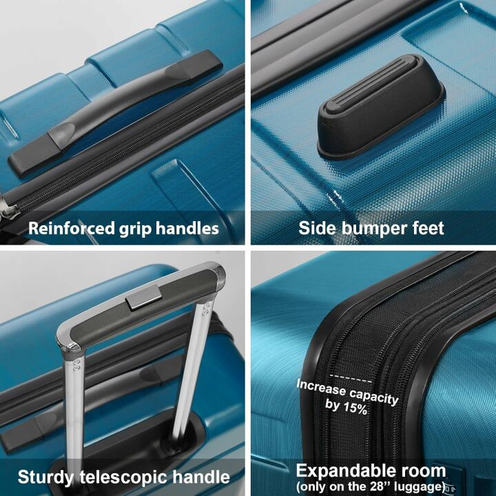 Coolife Expandable Luggage with TSA Lock - Durable Design