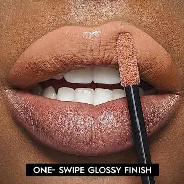 URBAN DECAY Vice Lip Bond Glossy Longwear Liquid Lipstick (Pleased - Warm Apricot Nude), Transfer-proof, Smudge-proof, Bold Longwear Shades Up to 16HR Wear, Vegan, Cruelty-free - 0.14 fl oz