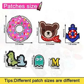 NICEVINYL Embroidered Iron-on Patches Applique: 72Pcs Random Assorted Decorative Patches Iron on/Sew on for Clothing Accessories