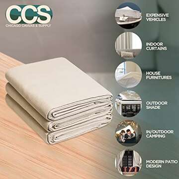 All Purpose Canvas Drop Cloth by CCS CHICAGO CANVAS & SUPPLY - Paint Tarp, Canvas Fabric, Drop Cloth...
