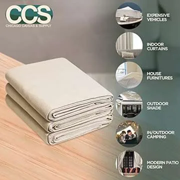 All Purpose Canvas Drop Cloth by CCS Chicago Canvas & Supply - Heavy Duty Washable & Reusable 9x12'