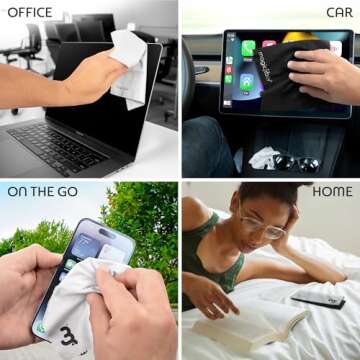 MagicFiber Microfiber Cleaning Cloth, 6 Pack - Premium Cloth for Glasses, Lens, Screens & More