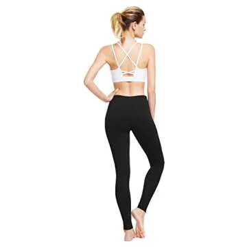 BALEAF Women's Ankle Legging Athletic Yoga Hiking Workout Running Pants Inner Pocket Non See-Through Black Size S