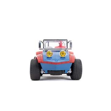 Jada Spider-Man Buggy RC with Non-Removable Spider-Man Figure – 7", Turbo Button, Full-Function Remote Control, Ages 6+, Red/Blue
