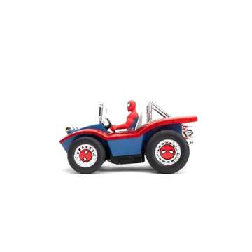 Jada Spider-Man Buggy RC with Non-Removable Spider-Man Figure – 7", Turbo Button, Full-Function Remote Control, Ages 6+, Red/Blue
