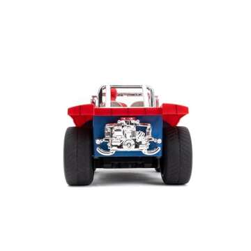 Jada Spider-Man Buggy RC with Non-Removable Spider-Man Figure – 7", Turbo Button, Full-Function Remote Control, Ages 6+, Red/Blue