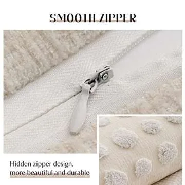 BOHOYUMI Boho Long Lumbar Pillow Cover 14x36inch, Soft Chenille Decorative Throw Pillow Cover with Dotted Tufted Design, Bohemian Textured Body Pillow Cover for Bed Sofa Living Room (Cover ONLY)