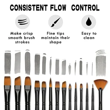 Brusarth 14 PCS Paint Brushes Set for Artists and Hobbyists