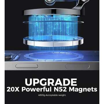 ADIUPUL Folding Fits Magsafe Car Mount【Military Grade All Metal】 for iPhone Car Mount, Magnetic Phone Holder for Car Fit for iPhone 14 13 12 Pro Max Plus Mini